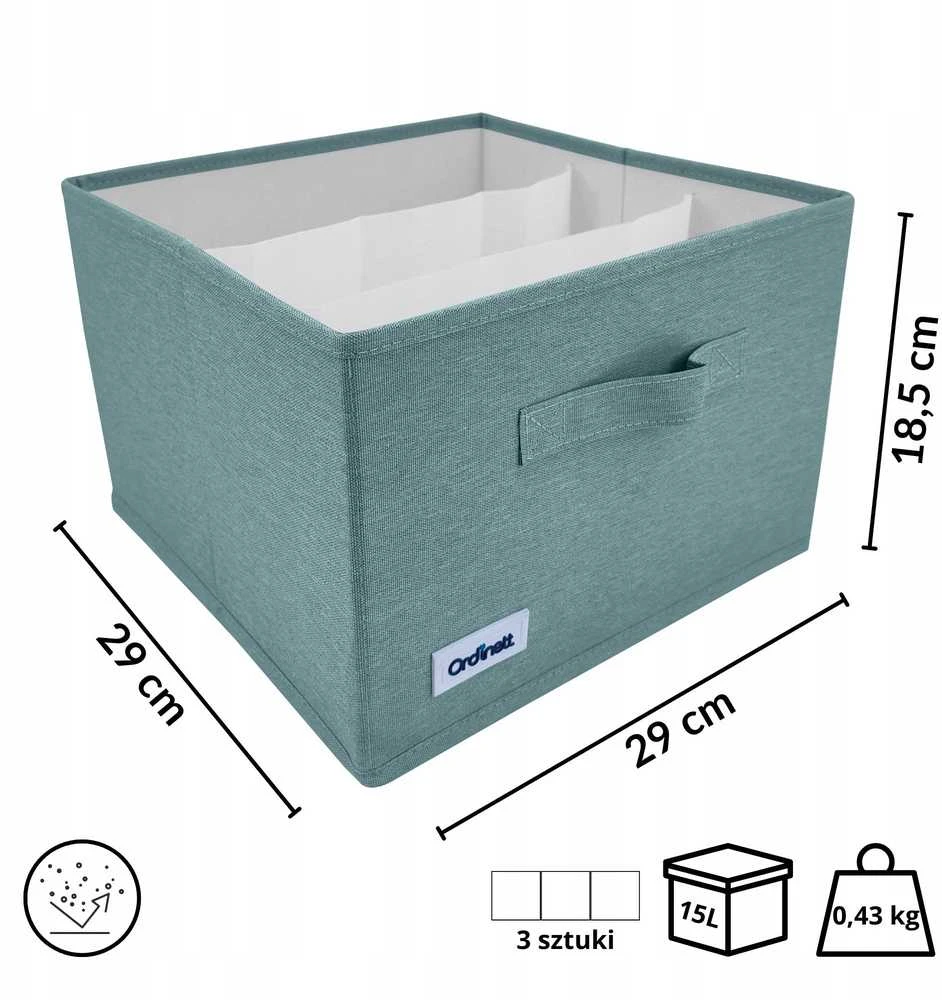 ORDINETT Box cube 29x29x18,5cm Mint