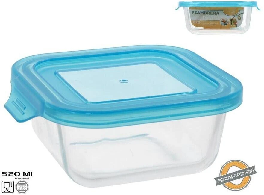 Kvadratinė stiklinė pietų dėžutė 520 ml, 5,5 x 15 x 13,7 cm, KITCHEN&GO