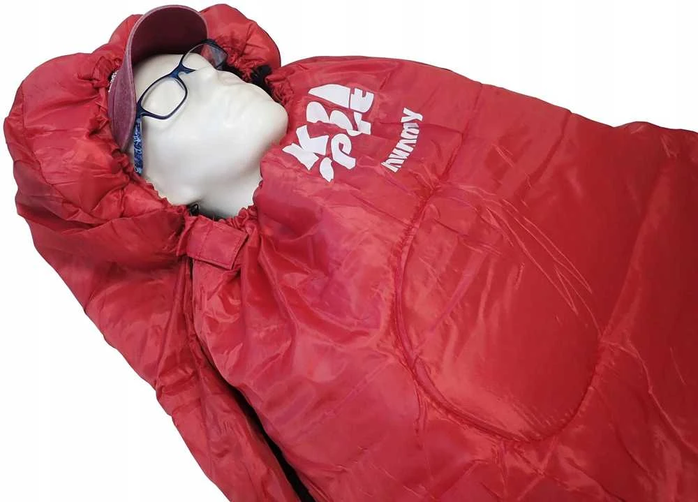 Aptel Turistinis Kempingo Miegmaišys Lengvas Mumija Tvirtas Raudonas KUBISPORT 210 cm