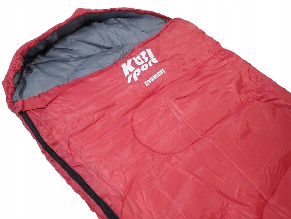 Aptel Turistinis Kempingo Miegmaišys Lengvas Mumija Tvirtas Raudonas KUBISPORT 210 cm