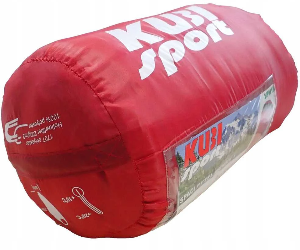 Aptel Turistinis Kempingo Miegmaišys Lengvas Mumija Tvirtas Raudonas KUBISPORT 210 cm