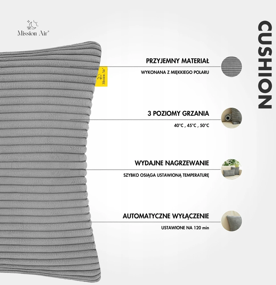 Aptel Elektrinė šildanti pagalvė Pilkas Cushion 50X30