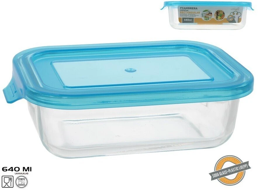 Stačiakampė stiklinė pietų dėžutė 640 ml, 5,5 x 19,5 x 13 cm, KITCHEN&GO