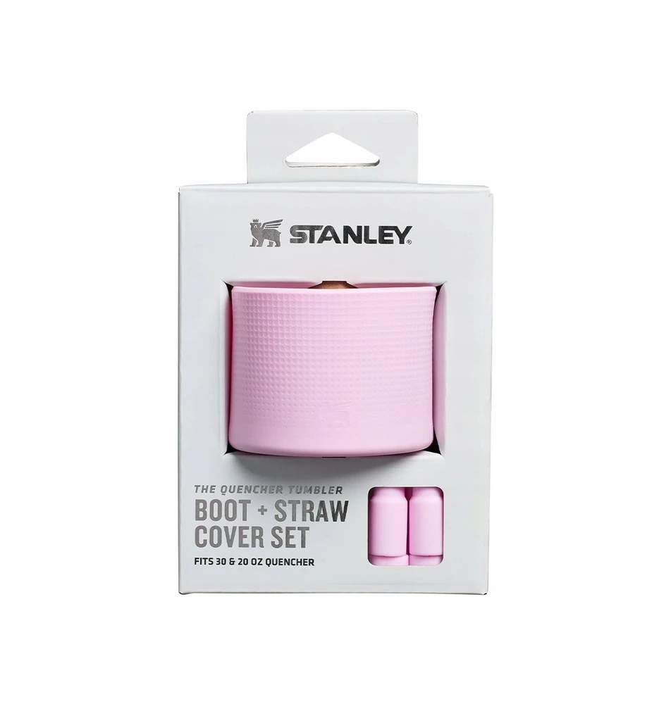 Stanley Apsauginis dangtelis ir šiaudelių antgaliai, 2 vnt. rinkinys termini ams 0,89 l/0,59 l The Quencher Boot + Straw Topper rožinės spalvos