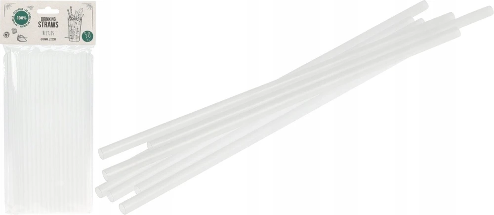 Aptel Skaidrus šiaudeliai 50 vnt. 22 cm