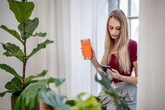 Termosas - Humanas Fluo 600 ml Nerūdijančio Plieno Neperšlampamas Oranžinis