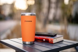 Termosas - Humanas Fluo 600 ml Nerūdijančio Plieno Neperšlampamas Oranžinis