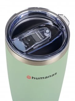 Termo puodelis - Humanas Fluo 600 ml Nerūdijančio Plieno, Dviguba Sienelė, Nepraleidžiantis - Žalias