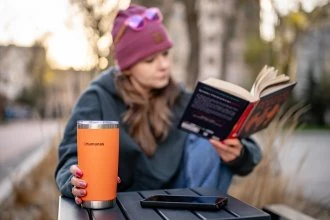 Termosas - Humanas Fluo 600 ml Nerūdijančio Plieno Neperšlampamas Oranžinis