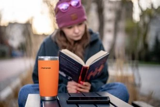 Termosas - Humanas Fluo 600 ml Nerūdijančio Plieno Neperšlampamas Oranžinis