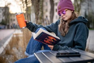 Termosas - Humanas Fluo 600 ml Nerūdijančio Plieno Neperšlampamas Oranžinis
