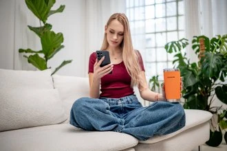 Termosas - Humanas Fluo 600 ml Nerūdijančio Plieno Neperšlampamas Oranžinis