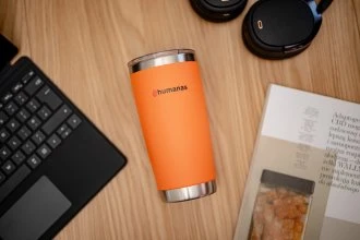 Termosas - Humanas Fluo 600 ml Nerūdijančio Plieno Neperšlampamas Oranžinis