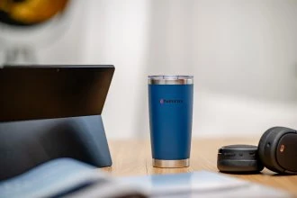 Terminis Puodelis - Humanas Fluo 600 ml Nerūdijančio Plieno, Nepralaidus, Mėlynas