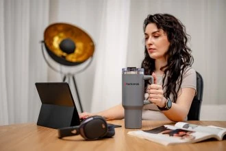 Termosas - Humanas Viva 1200 ml, SUS 304 Nerūdijančio Plieno, Neperšlampamas, Pilkas