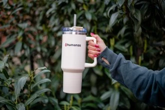 Termosas - Humanas Viva 1200 ml Nerūdijančio Plieno Dvigubo Sienelės Smėlinis