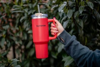 Termosas - Humanas Viva 1200 ml, Nepralaidus, Šiaudelis/Antgalis, Raudona