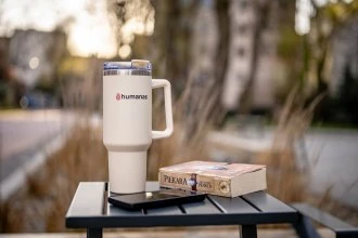 Termosas - Humanas Viva 1200 ml Nerūdijančio Plieno Dvigubo Sienelės Smėlinis