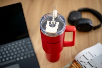Termosas - Humanas Viva 1200 ml, Nepralaidus, Šiaudelis/Antgalis, Raudona