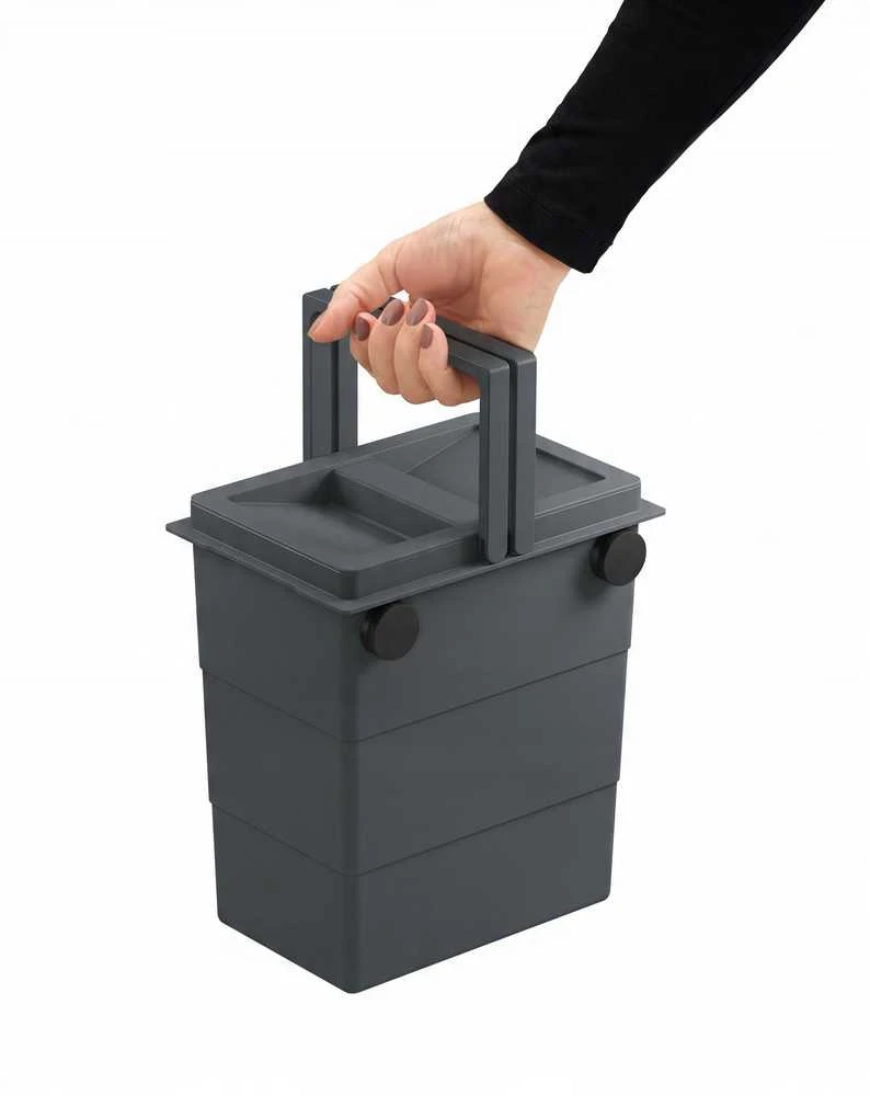 Hailo prie sienos tvirtinama šiukšliadėžė FlexBox S / 7L / tamsiai pilka