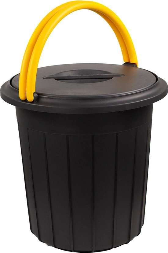 Style Šiukšliadėžė Eco solution 25L 37,5x37,5x39cm tamsi pilka/geltona