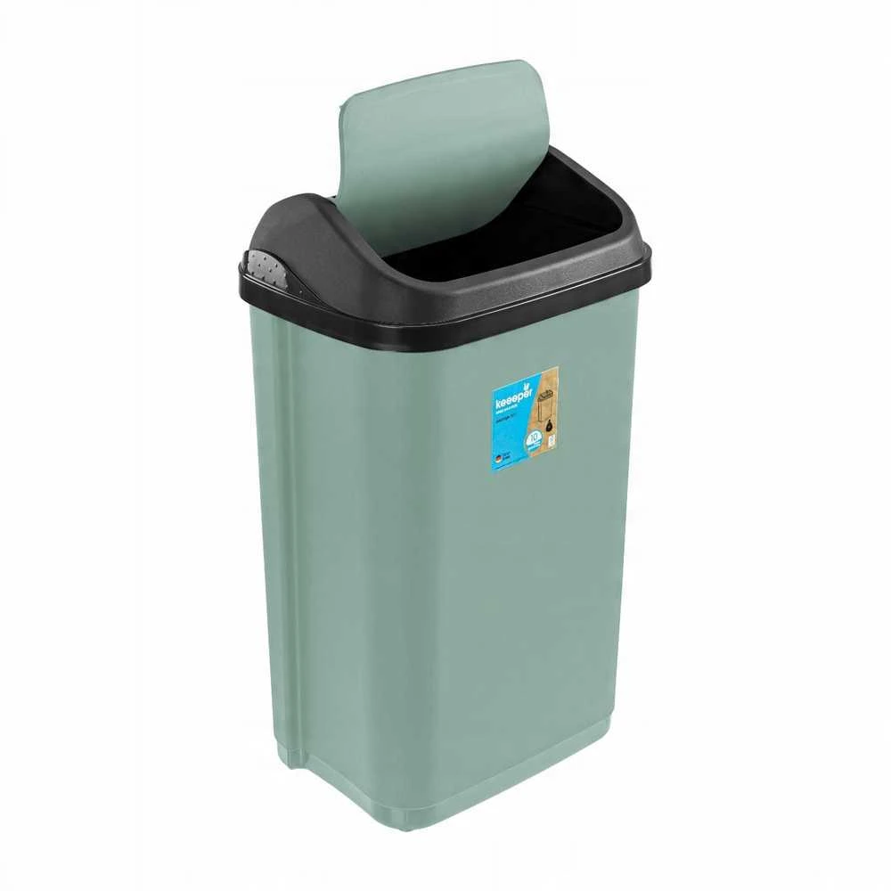 Keeeper atliekų kibiras su pasukamu dangčiu 25L Swantje 33,5x25,5x53,5cm žalias
