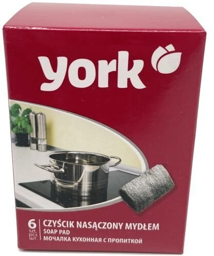 York Steel Cleaning Scrubbers With Soap 6pcs