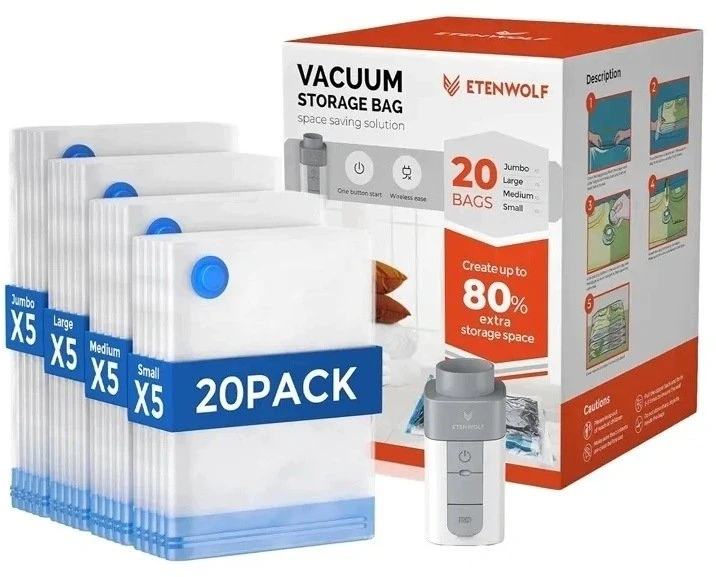 Etenwolf VB03 1500mAh vakuuminiai maišeliai su siurbliu