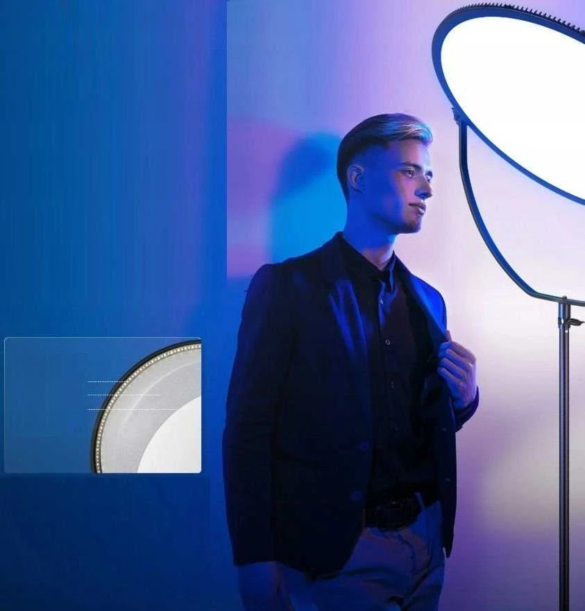 Neewer žiedinė lempa, apvali LED Edge-lit RGB Bluetooth Vlog lempa 65 W 18'' 14 mm / 16 mm / Gr18c