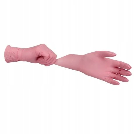 Apžiūros pirštinės, ABENA Classic Sensitive, XS, rožinės, nitrilo, be pudros - (100 vnt.)