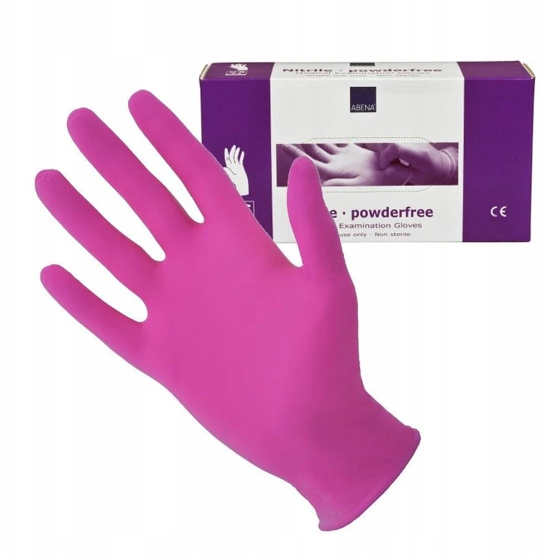 Apžiūros pirštinės, ABENA Classic Sensitive, XS, rožinės, nitrilo, be pudros - (100 vnt.)