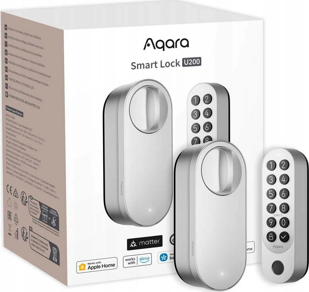 Aqara Smart Lock U200 išmanioji durų spyna, sidabrinė (EL-D02D-S)