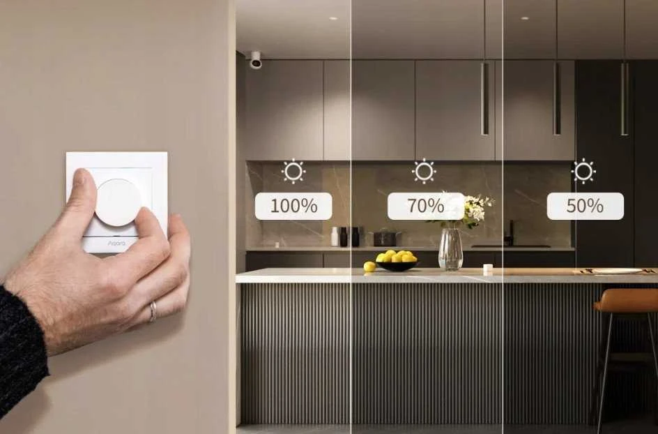 Aqara H2 Dimmer Switch išmanusis Zigbee ir Thread 1 kanalo Šviesos reguliatorius baltas