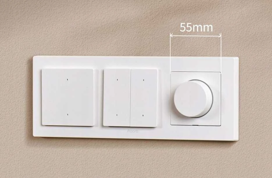 Aqara H2 Dimmer Switch išmanusis Zigbee ir Thread 1 kanalo Šviesos reguliatorius baltas