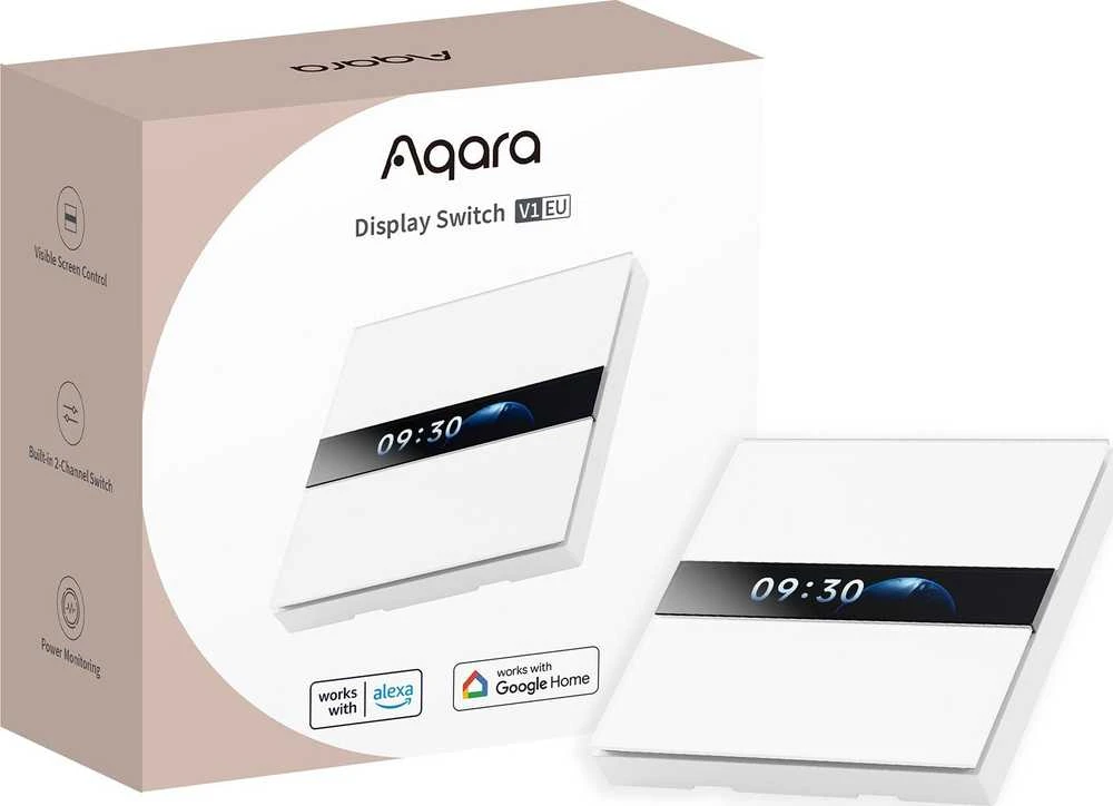Aqara Ekranas Switch V1 Išmanus 2 kanalų zigbee, Bluetooth jungiklis (WS-K02D)