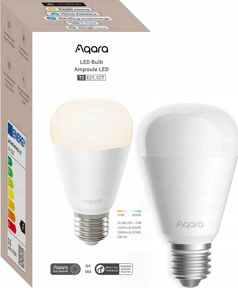 AQARA T2 CCT LED lempa (LB-L02E) Zigbee, Thread, Bluetooth