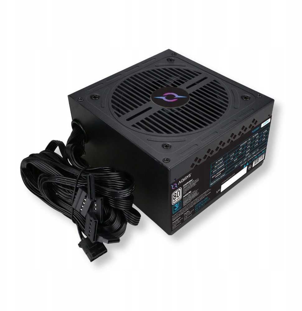 Stacionarus kompiuteris Maitinimo šaltinis AQIRYS PULSAR SI ATX 550 W Juodas (AQI-GA-PS-1)