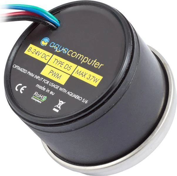 Aqua Computer D5 siurblys su technine etikete
