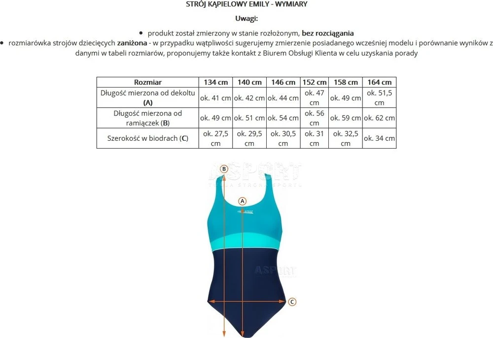 Maudymosi kostiumėlis Aqua Speed Emily, 152 dydis, col.19
