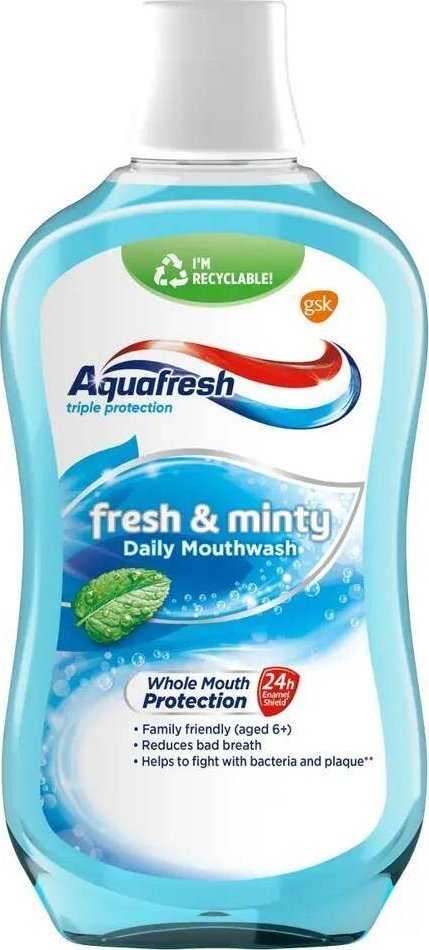Aquafresh Fresh & Minty burnos skalavimo skystis 500ml