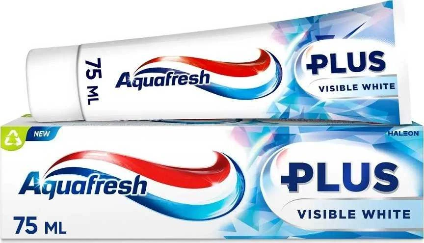 Aquafresh Plus Visible Baltas dantų pasta su fluoru 75ml