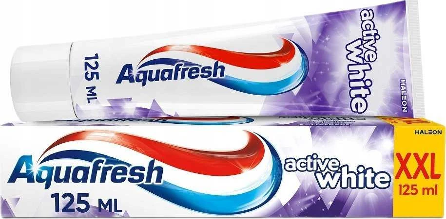AQUAFRESH Active Baltas balinanti dantų pasta 125 ml (XXL)
