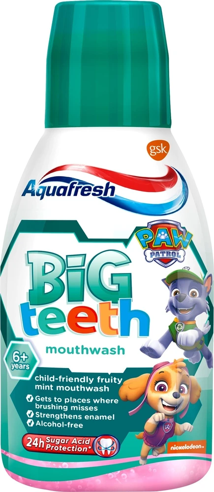 Aquafresh Big Teeth burnos skalavimo skystis vaikams 6+ 300ml
