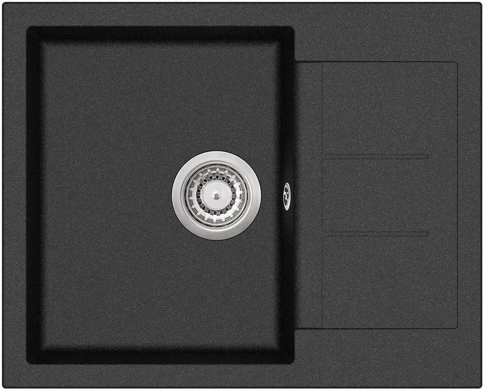 Compotexa Akmens masės plautuvė HELIKA Tessa SQT102AW, Silicsana spalva: Juoda | Juodas metallic 601