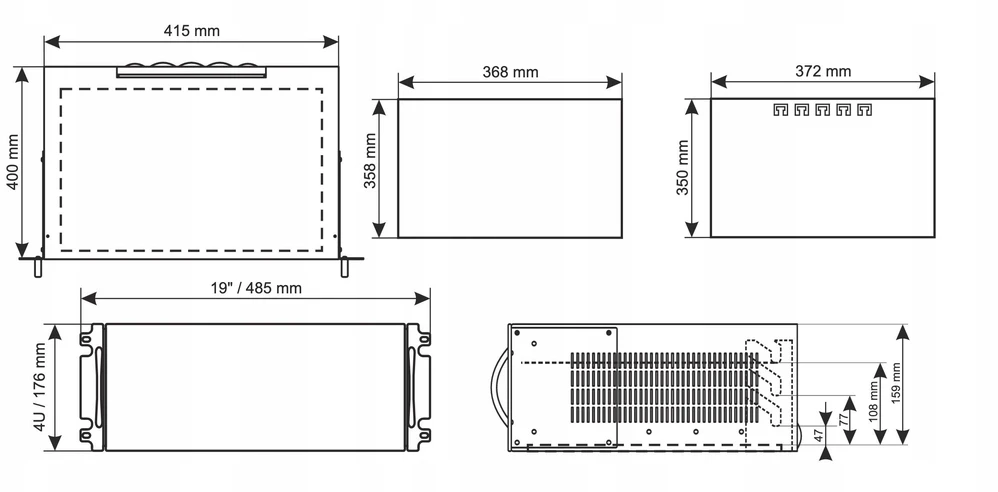 Pulsar ARAD4N PULSAR RACK korpusas 4U 400mm