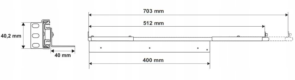 Pulsar ARAS800 Bėgis RACK korpusui 800 mm