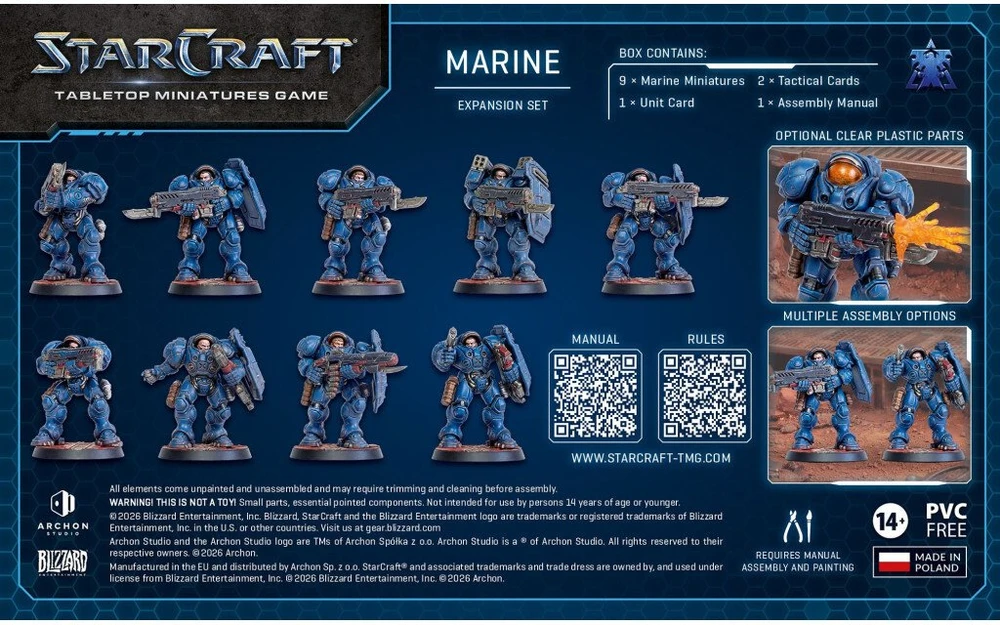 Archon Studio StarCraft® miniaturų žaidimas – jūrų pėstininkas – teranas – papildymo rinkinys