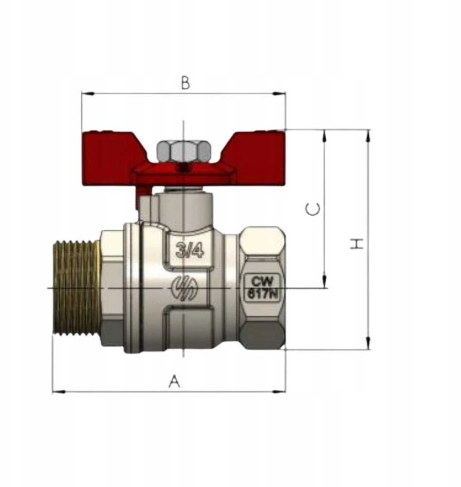 Ventilis ARCO SENA v./iš. sriegis 3/4x3/4 tr. rank. 753604