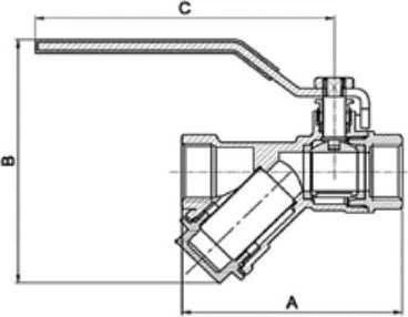 Arco SENA ventilis su filtru 1/2" v/v trumpa rankena (752503)