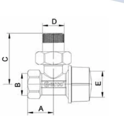 Arco Ventilis 501275 kampinis termostatinis 1/2"x1/2" (M30)